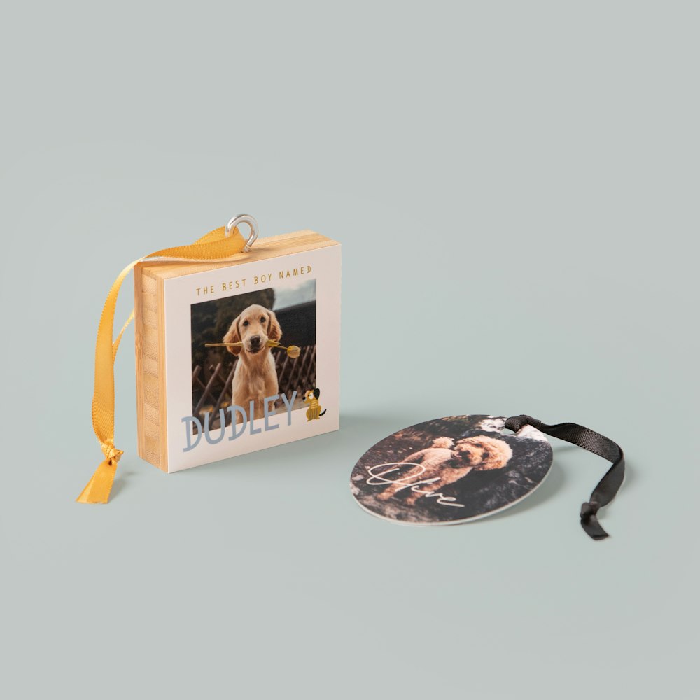 Dog pet portrait designed Bamboo & Metal Ornaments