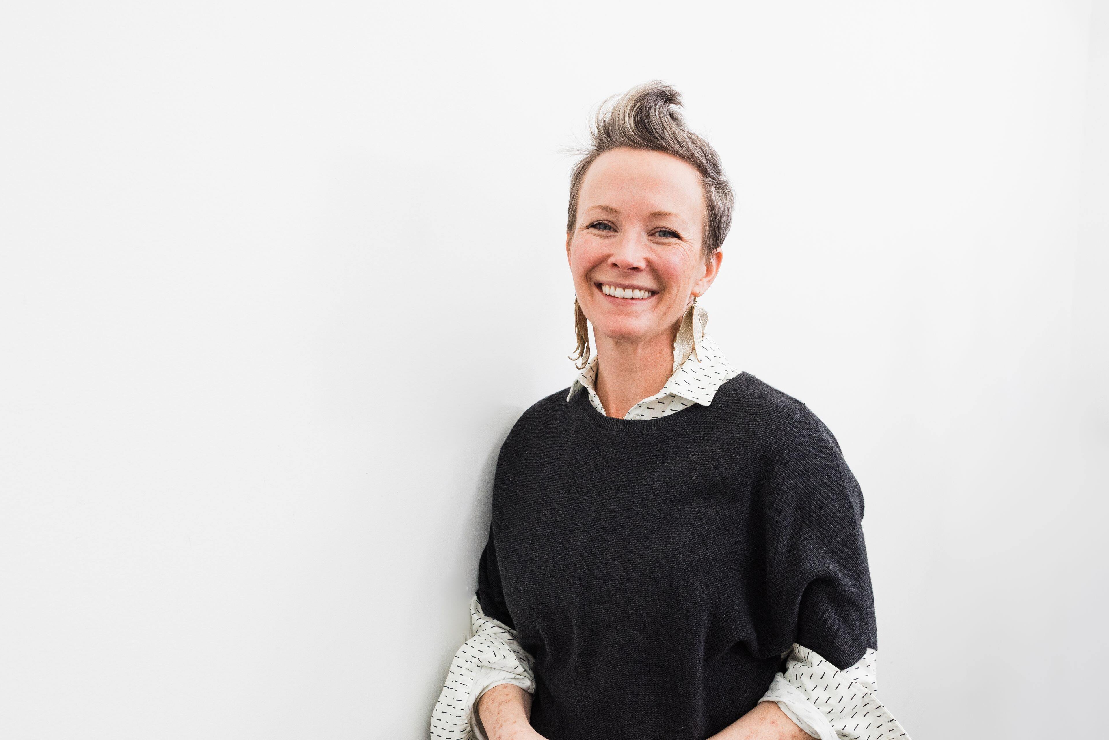 Photographer and educator Annemie Tonken smiling at the WHCC studio during her YouTube Live