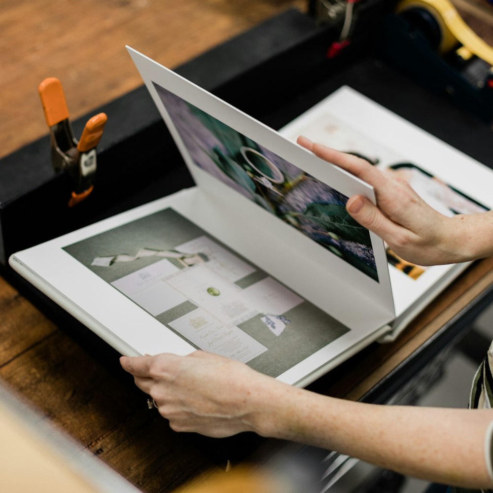 Layflat book being assembled