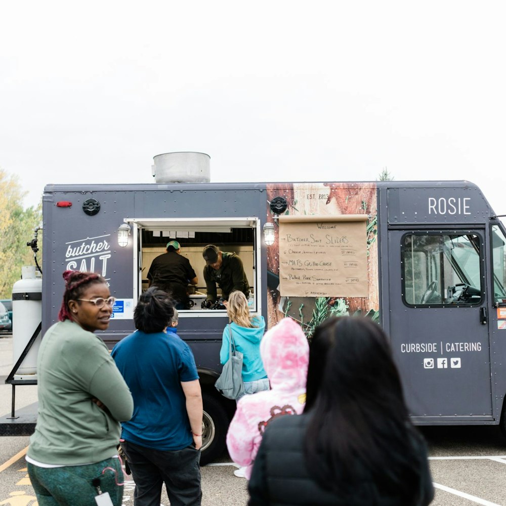 WHCC employees getting food from food truck