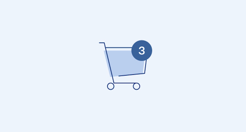 Cart illustration on light blue