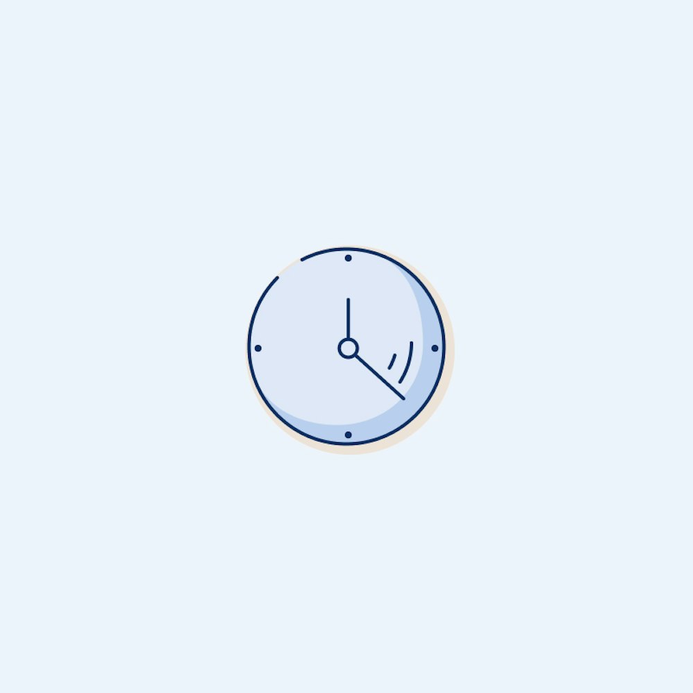 Clock illustration on blue