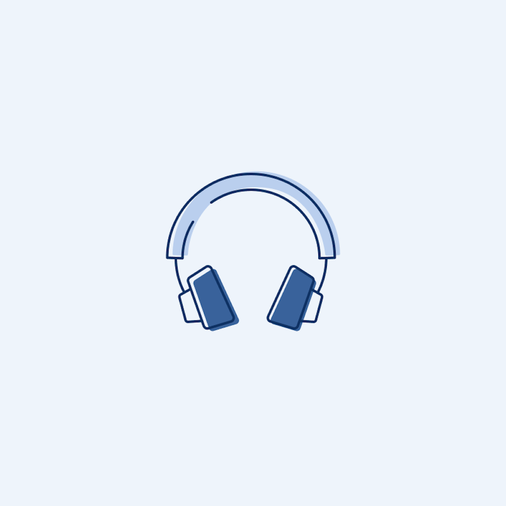 Headphones illustration on blue