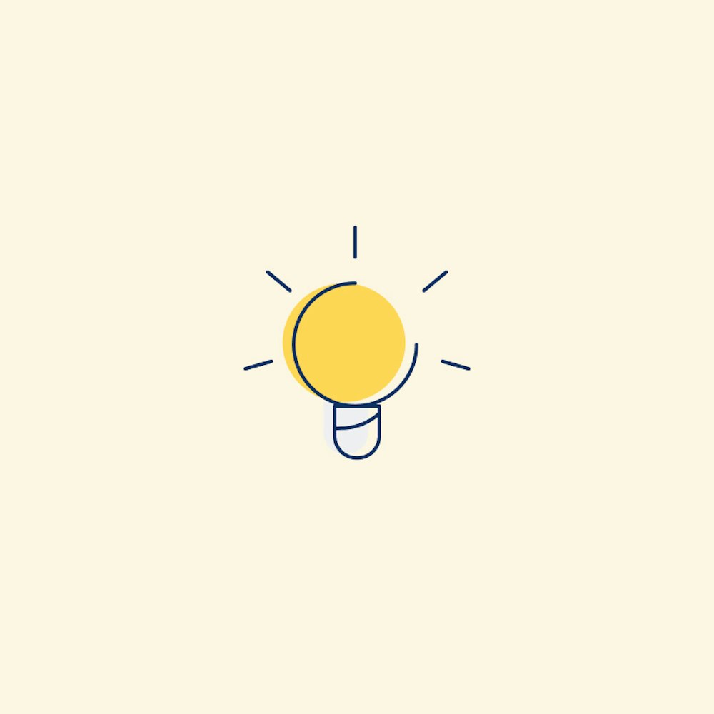 Lightbulb illustration on yellow