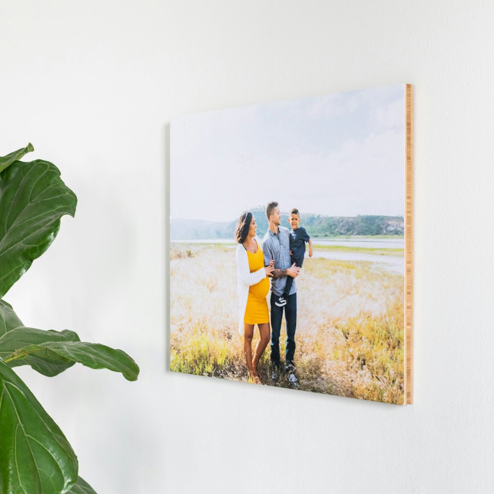 Earth Day family Bamboo Panel portrait on wall