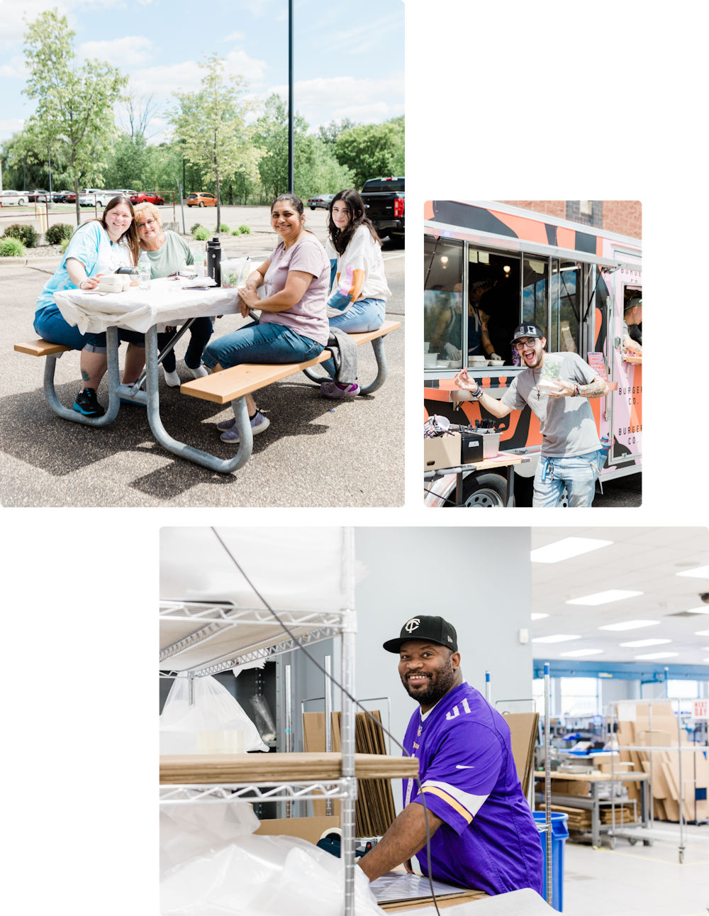 Collage of products being assembled in WHCC production lab