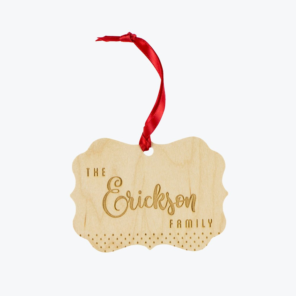 Engraved Wood Ornament family design