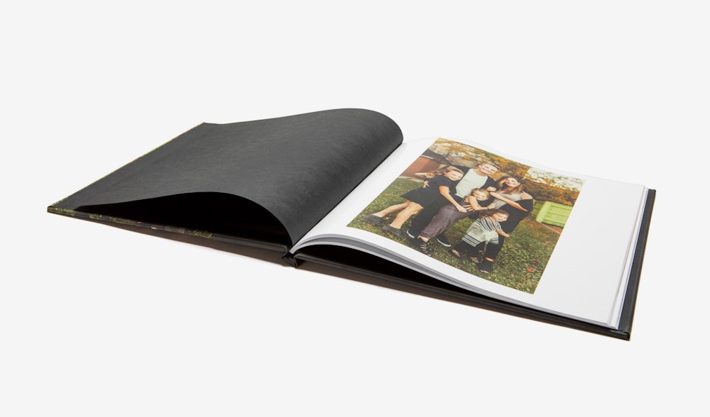 Hardcover Books start on single side with black endleaves