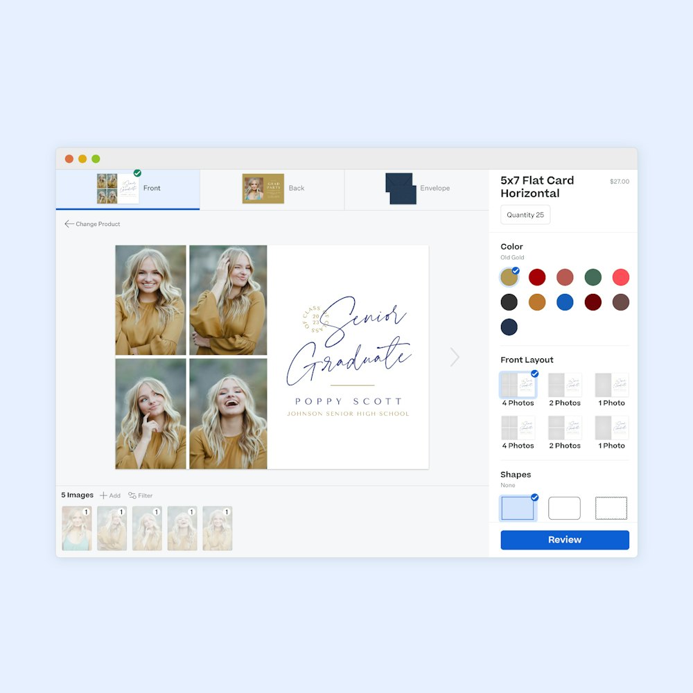 Whcc minimal browser video template Website grad card editor