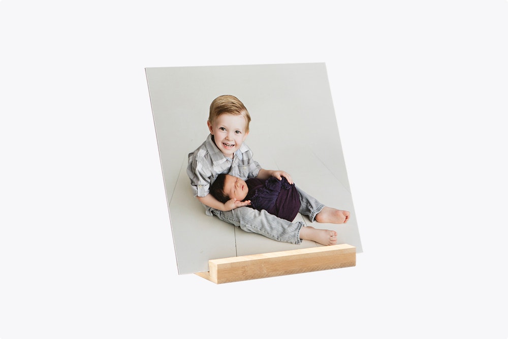 Mounted Photographic Print with Maple Wood Display Stand