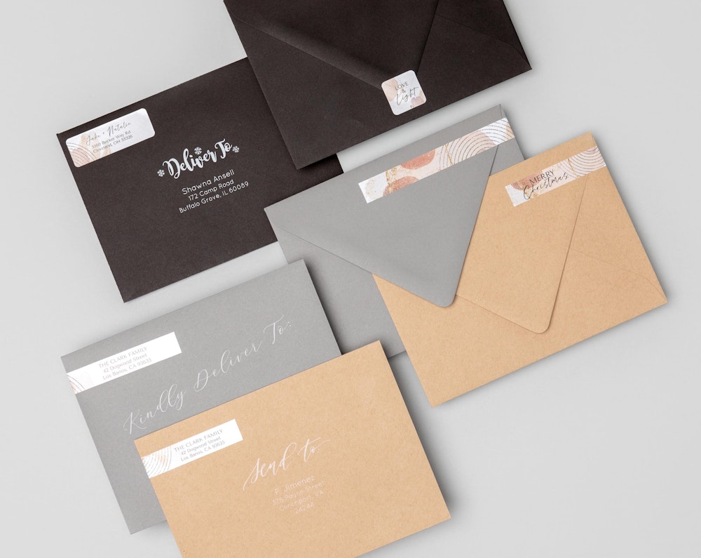 5x7 premium Envelopes with address label and envelope seal stickers