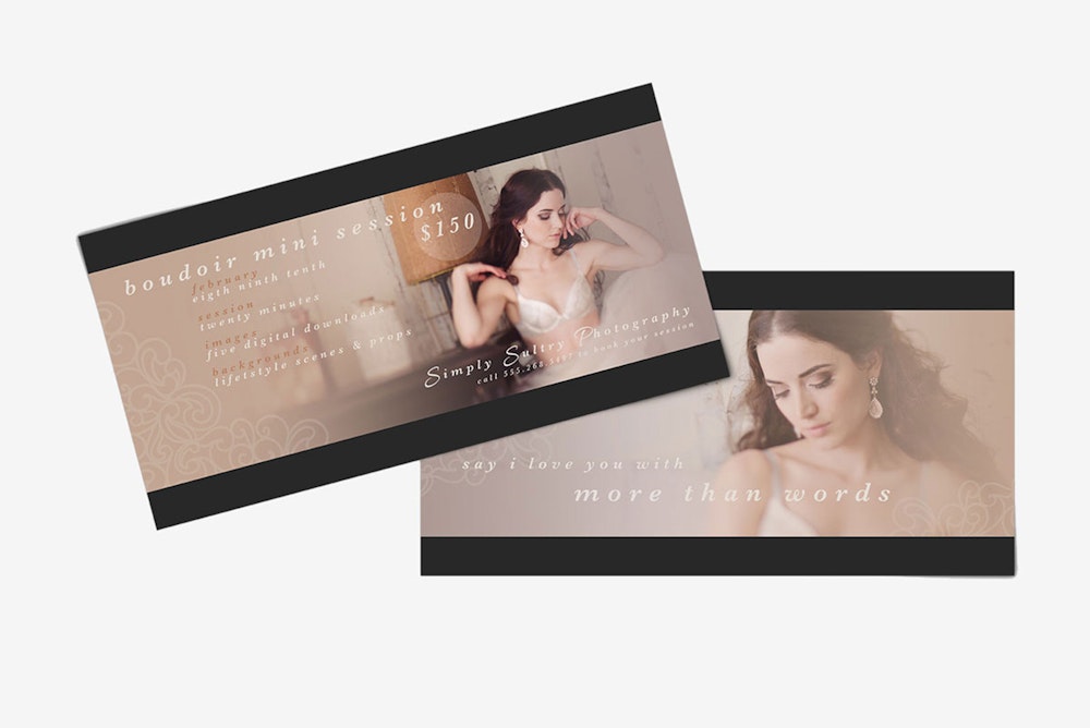 Promo Marketing Boudoir Card 5x10