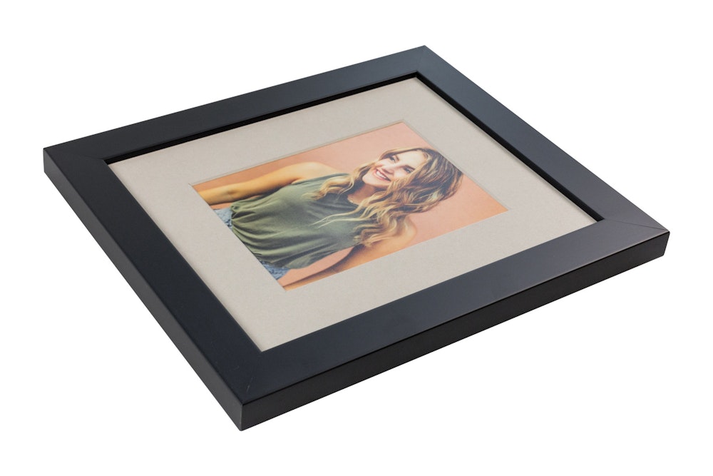 Single gray mat in black gallery Framed Print