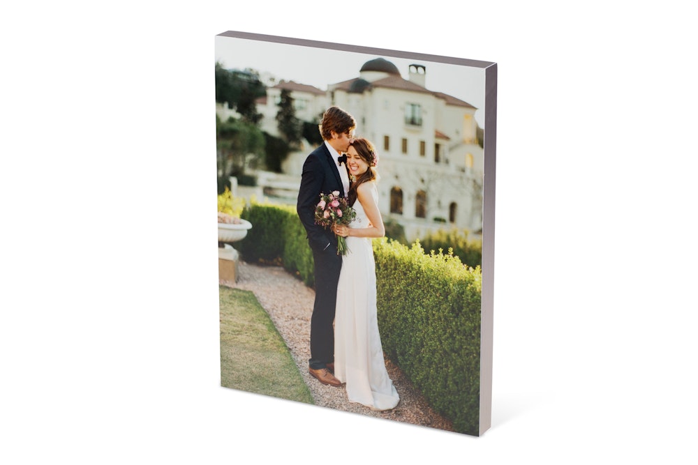 Wedding portrait Standout print with Stainless Steel edging